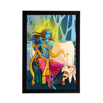 eCraftIndia Lord Krishna Satin Matt Texture UV Art Painting 1