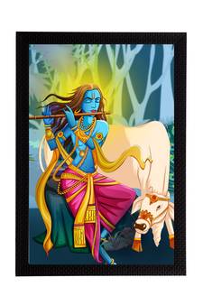 eCraftIndia Lord Krishna Satin Matt Texture UV Art Painting