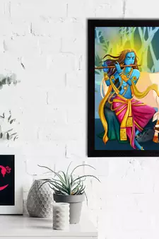 eCraftIndia Lord Krishna Satin Matt Texture UV Art Painting