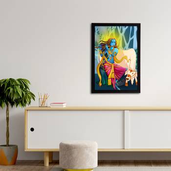 eCraftIndia Lord Krishna Satin Matt Texture UV Art Painting 3