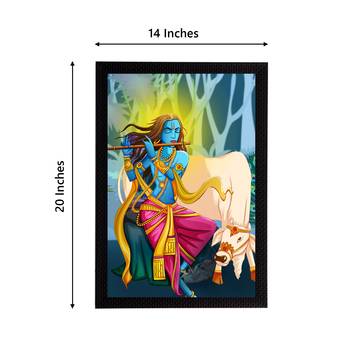 eCraftIndia Lord Krishna Satin Matt Texture UV Art Painting 4