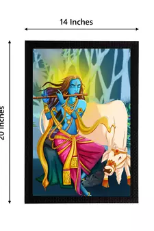 eCraftIndia Lord Krishna Satin Matt Texture UV Art Painting