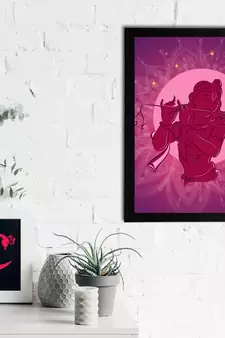 eCraftIndia Lord Krishna Satin Matt Texture UV Art Painting