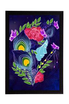 eCraftIndia Lord Krishna Satin Matt Texture UV Art Painting
