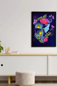 eCraftIndia Lord Krishna Satin Matt Texture UV Art Painting
