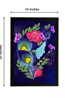 eCraftIndia Lord Krishna Satin Matt Texture UV Art Painting