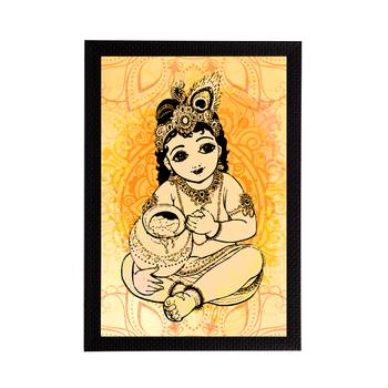 eCraftIndia Lord Krishna Satin Matt Texture UV Art Painting 1