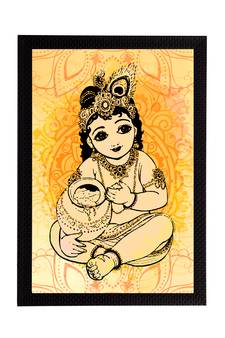 eCraftIndia Lord Krishna Satin Matt Texture UV Art Painting