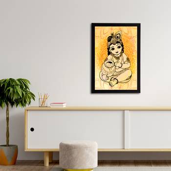 eCraftIndia Lord Krishna Satin Matt Texture UV Art Painting 3