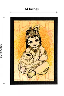 eCraftIndia Lord Krishna Satin Matt Texture UV Art Painting