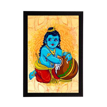 eCraftIndia Lord Krishna Satin Matt Texture UV Art Painting 1