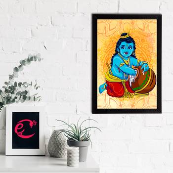 eCraftIndia Lord Krishna Satin Matt Texture UV Art Painting 2