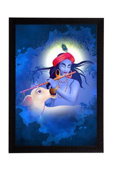 eCraftIndia Lord Krishna Satin Matt Texture UV Art Painting