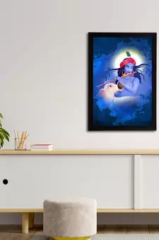 eCraftIndia Lord Krishna Satin Matt Texture UV Art Painting