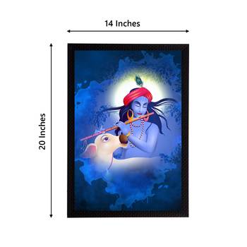 eCraftIndia Lord Krishna Satin Matt Texture UV Art Painting 4