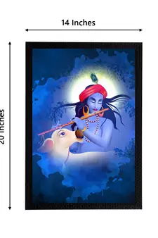 eCraftIndia Lord Krishna Satin Matt Texture UV Art Painting