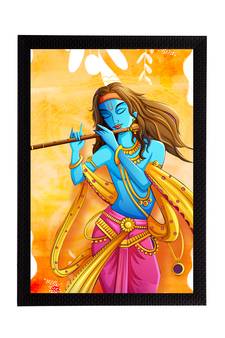 eCraftIndia Lord Krishna Satin Matt Texture UV Art Painting