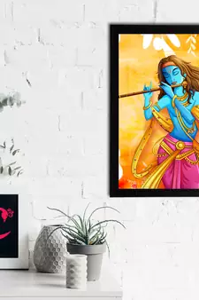 eCraftIndia Lord Krishna Satin Matt Texture UV Art Painting