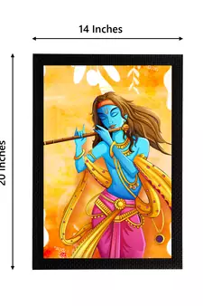 eCraftIndia Lord Krishna Satin Matt Texture UV Art Painting
