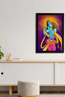 eCraftIndia Lord Krishna Satin Matt Texture UV Art Painting