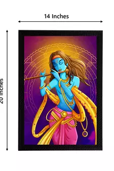eCraftIndia Lord Krishna Satin Matt Texture UV Art Painting