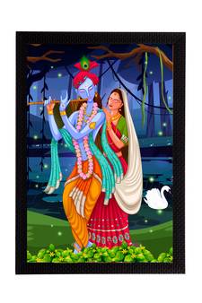 eCraftIndia Lord Krishna Satin Matt Texture UV Art Painting
