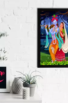 eCraftIndia Lord Krishna Satin Matt Texture UV Art Painting