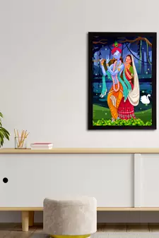 eCraftIndia Lord Krishna Satin Matt Texture UV Art Painting
