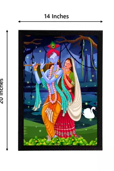 eCraftIndia Lord Krishna Satin Matt Texture UV Art Painting