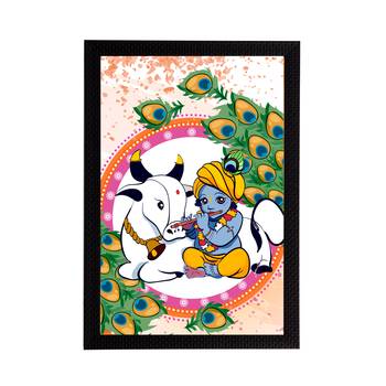 eCraftIndia Lord Krishna Satin Matt Texture UV Art Painting 1