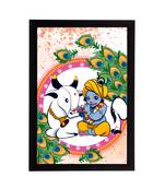 eCraftIndia Lord Krishna Satin Matt Texture UV Art Painting