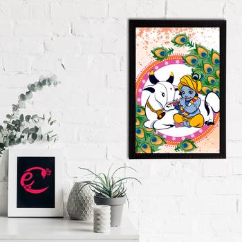 eCraftIndia Lord Krishna Satin Matt Texture UV Art Painting 2