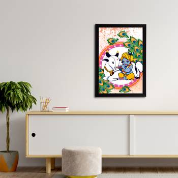 eCraftIndia Lord Krishna Satin Matt Texture UV Art Painting 3