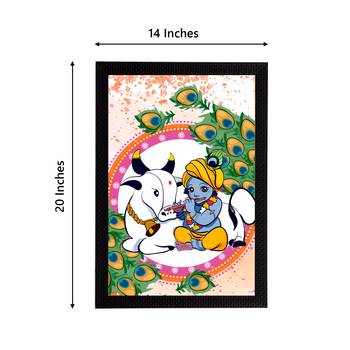 eCraftIndia Lord Krishna Satin Matt Texture UV Art Painting 4