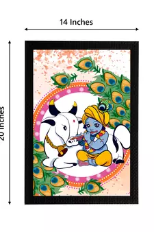 eCraftIndia Lord Krishna Satin Matt Texture UV Art Painting