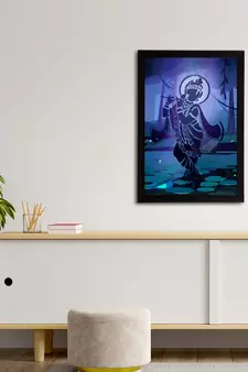 eCraftIndia Lord Krishna Satin Matt Texture UV Art Painting