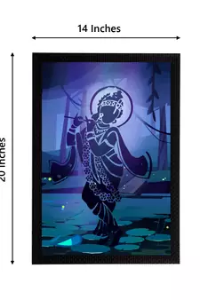 eCraftIndia Lord Krishna Satin Matt Texture UV Art Painting