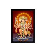 eCraftIndia Panch Mukhi Lord Hanuman Satin Matt Texture UV Art Painting