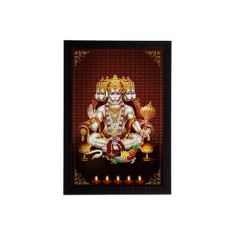 eCraftIndia Panch Mukhi Lord Hanuman Satin Matt Texture UV Art Painting 1