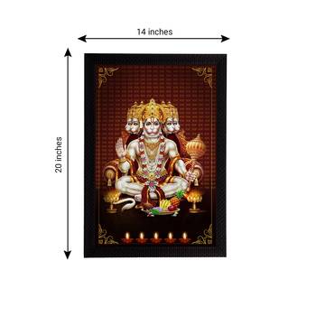 eCraftIndia Panch Mukhi Lord Hanuman Satin Matt Texture UV Art Painting 4