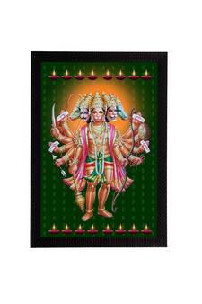 eCraftIndia Panch Mukhi Lord Hanuman Satin Matt Texture UV Art Painting