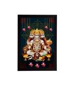 eCraftIndia Panch Mukhi Lord Hanuman Satin Matt Texture UV Art Painting