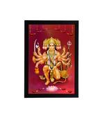 eCraftIndia Panch Mukhi Lord Hanuman Satin Matt Texture UV Art Painting