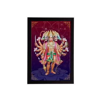 eCraftIndia Panch Mukhi Lord Hanuman Satin Matt Texture UV Art Painting 1