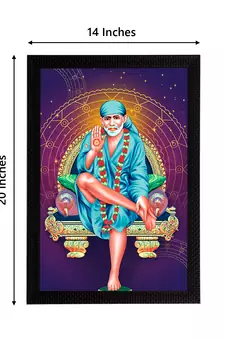eCraftIndia Sai Baba Satin Matt Texture UV Art Painting