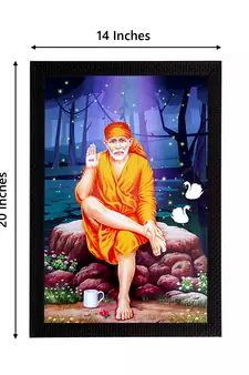 eCraftIndia Sai Baba Satin Matt Texture UV Art Painting