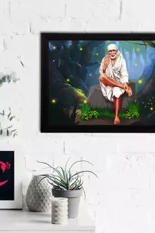 eCraftIndia Sai Baba Satin Matt Texture UV Art Painting