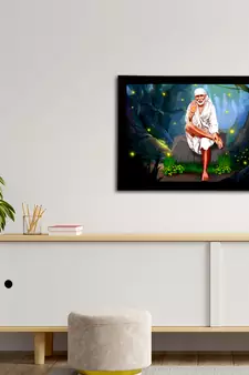 eCraftIndia Sai Baba Satin Matt Texture UV Art Painting