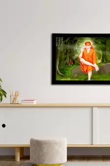 eCraftIndia Sai Baba Satin Matt Texture UV Art Painting