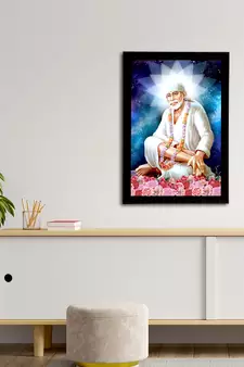 eCraftIndia Sai Baba Satin Matt Texture UV Art Painting